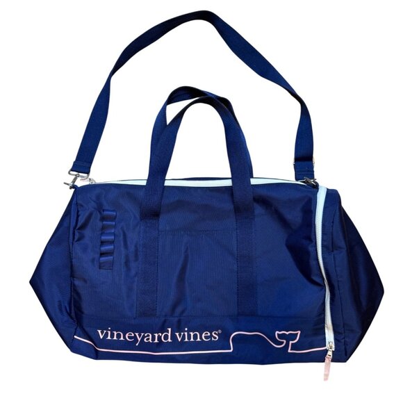 Vineyard Vines x Target Navy Blue Duffel Bag With Adjustable Strap & Zipper Clos - Picture 1 of 6